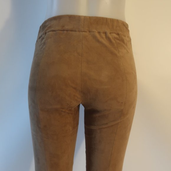 Womens Shari's Place Tan Elastic Waist Pull-On Suede Pants 38 US/S * - Picture 8 of 13